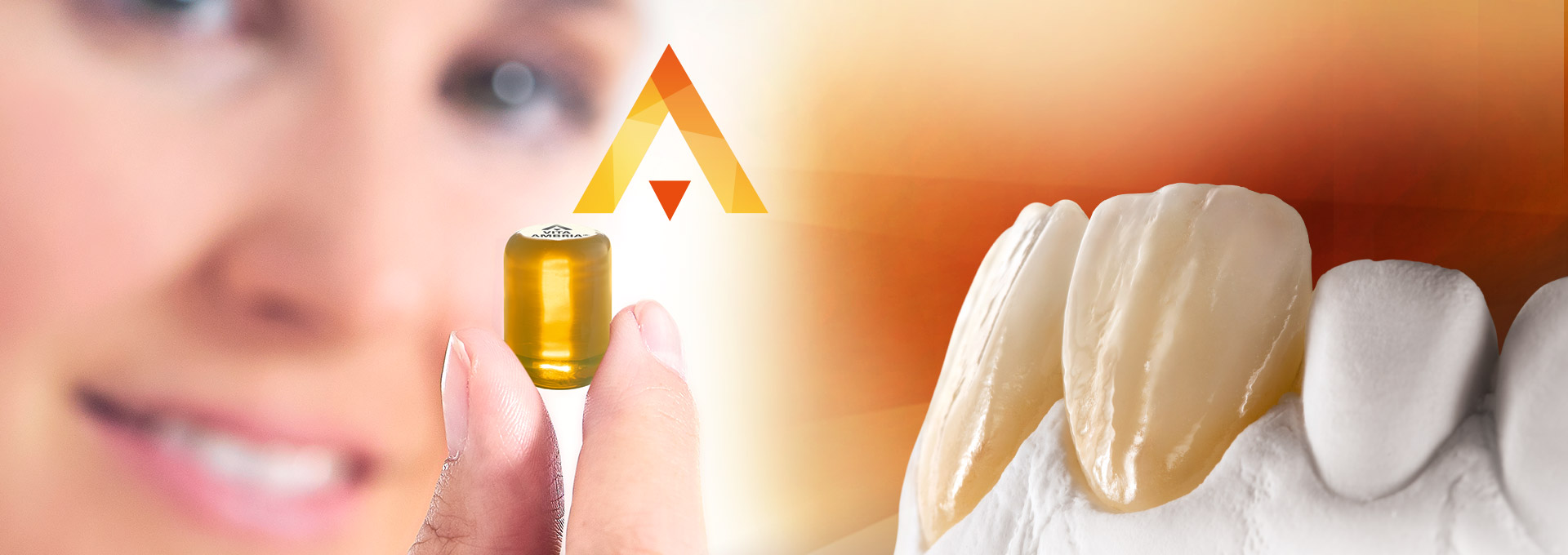 VITA AMBRIA Press Ceramic pellet and anterior tooth crowns on model VITA AMBRIA Press Ceramic pellet and anterior tooth crowns on model