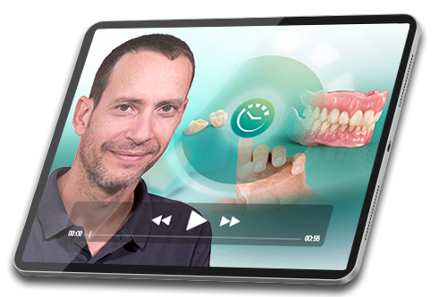 Una tableta con una captura de pantalla del curso de éxito “Prótesis digital para iniciadores”. Una tableta con una captura de pantalla del curso de éxito “Prótesis digital para iniciadores”.