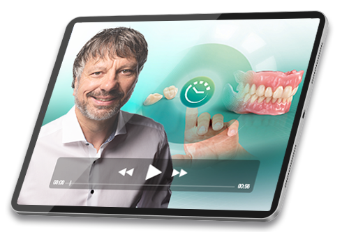 Ein Tablet mit Screenshot aus dem Erfolgskurs „Digitale Prothese für Einsteiger“ Ein Tablet mit Screenshot aus dem Erfolgskurs „Digitale Prothese für Einsteiger“
