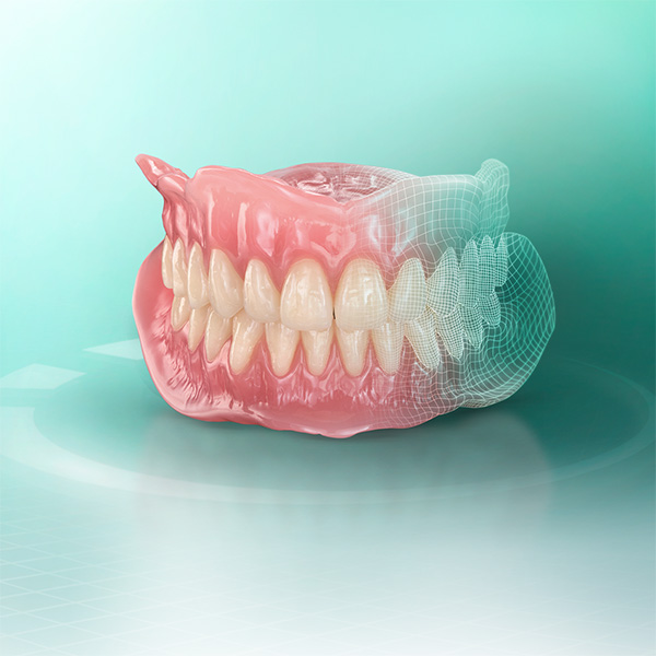 2. Die Möglichkeiten des Designs bzw. der individuellen Zahnstellung Digital gefertigte Zahnprothese aus VITA VIONIC Material